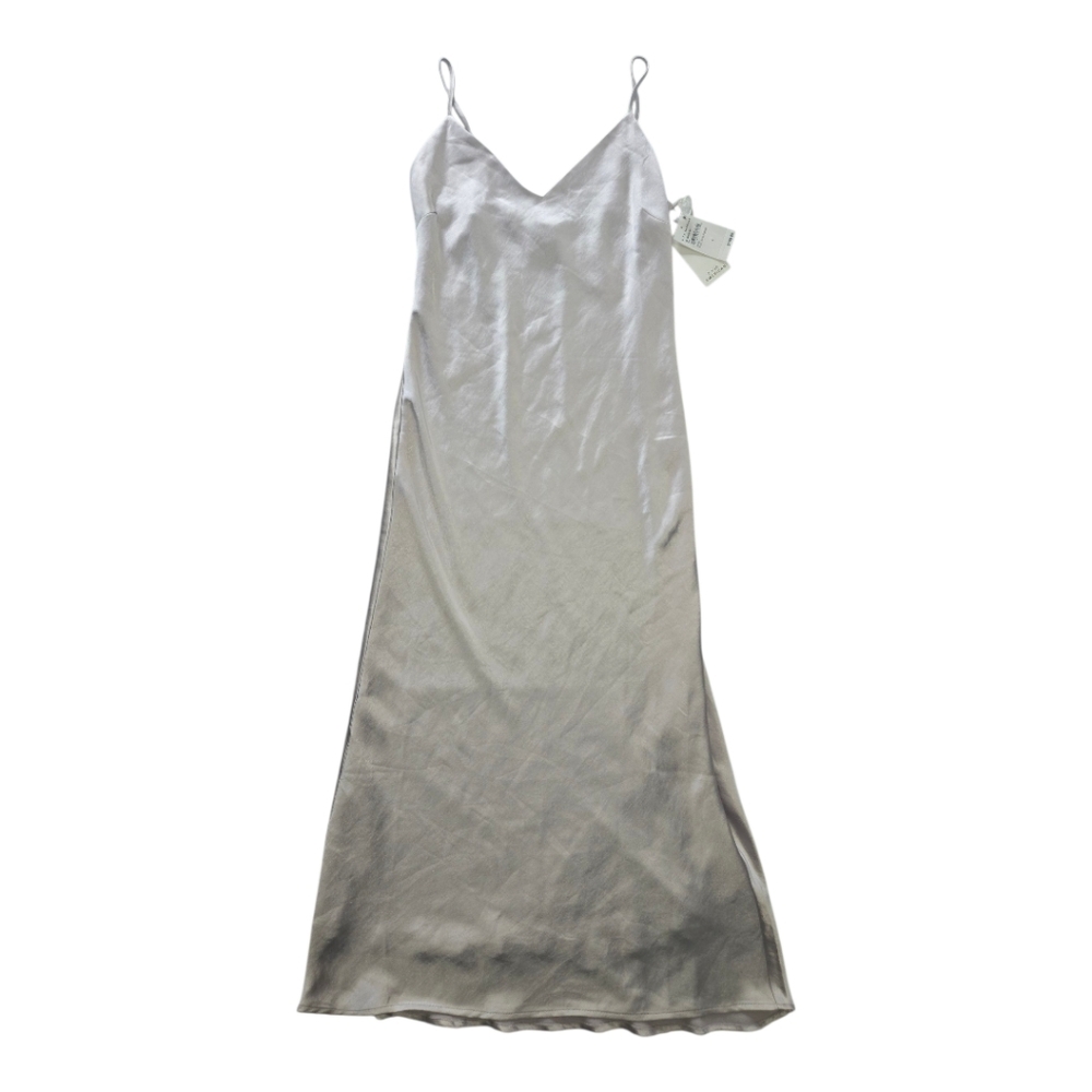 Good American V-Neck Washed Satin Slipdress Lilac Whisper Size XS NWT